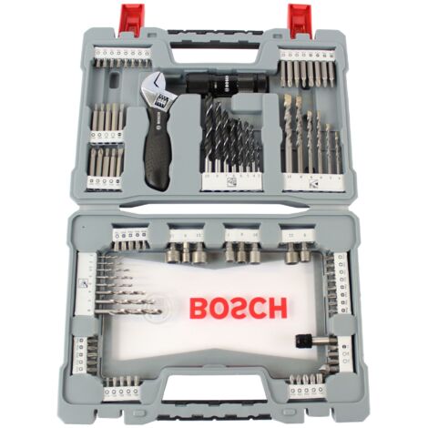 Bosch – Foret à métaux pour perceuse 2608P00235 – Set de 91 pièces – 6 forets à béton, 8 forets HSS-G, 8 mèches à bois, 50 embouts de vissage