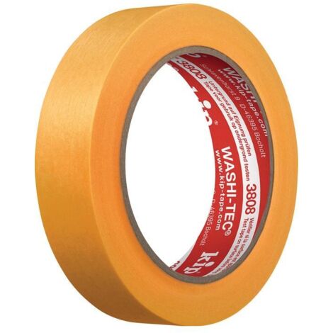 KIP Abdeckband 3808 WASHI-TEC Premium Goldkrepp glatt gelb 50 m x 24 mm Rolle - 3808-24 (1/3)