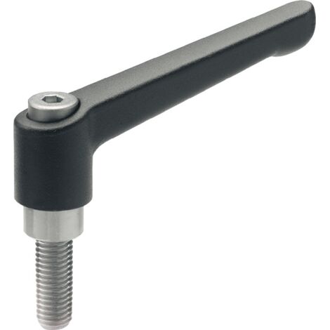 GANTER Levier de serrage réglable GN 300.1 d1 M 10mm l1 78mm l2 32mm AG - 300.1-78-M10-32-SW (1/3)
