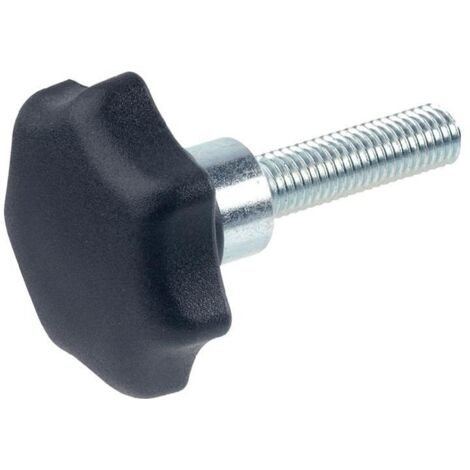 Poignée en étoile GN 6336.4 vis pour poignée en étoile plastique d1 40 mm d2 M 8 mm l30 mm (1/5)