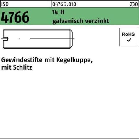 Vis sans tête ISO 4766 cône/fente M3x5 14 H galv. 200p. (1/2)