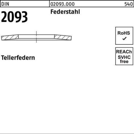 Rondelle DIN 2093 25x12,2x0,9 Acier à ressort 200 pièces (1/2)