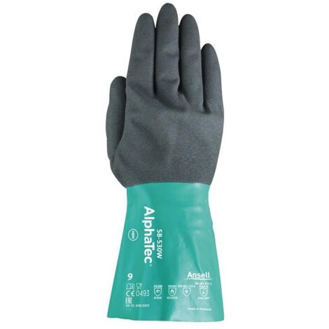 ANSELL Gant chimique AlphaTec Taille 10 vert / gris EN 388 EN 374 EN 1149 Cat.III - 58-530W-10 (1/4)