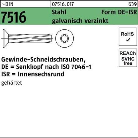 Vis autotaraudeuse DIN 7516 SEKO ISR DE M6x35-T30 acier galv. 500p. (1/2)
