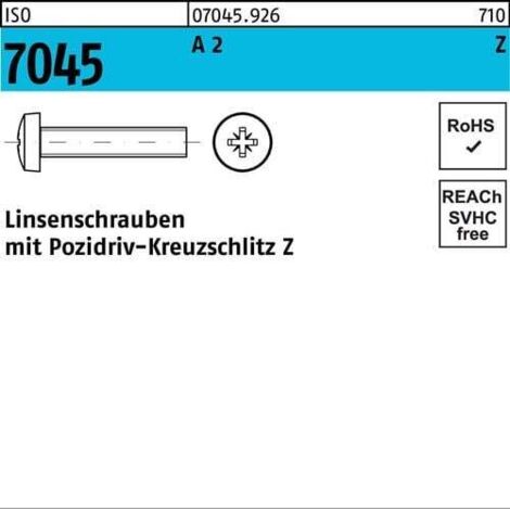 Vis à tête plate ISO 7045 PZ M5x 40-Z A 2 500 pièces (1/2)
