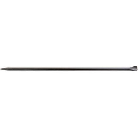 Pied de biche long. 1 250 mm largeur 30 mm forme ronde avec pointe et lame droite peint en noir