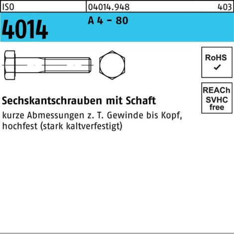 Vis hexagonale ISO 4014 m.Schaft x30mm