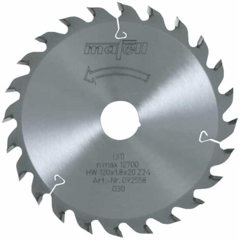 mafell Lame de scie HM 120 x 1,2/1,8 x 20 mm, Z 24, WZ, pour utilisation universelle dans le bois - 092558