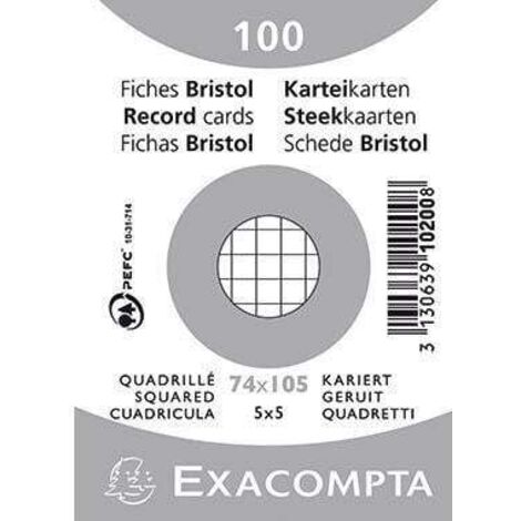 Exacompta Karteikarte 10200SE DIN A7 kariert weiß 100 St./Pack. (1/3)