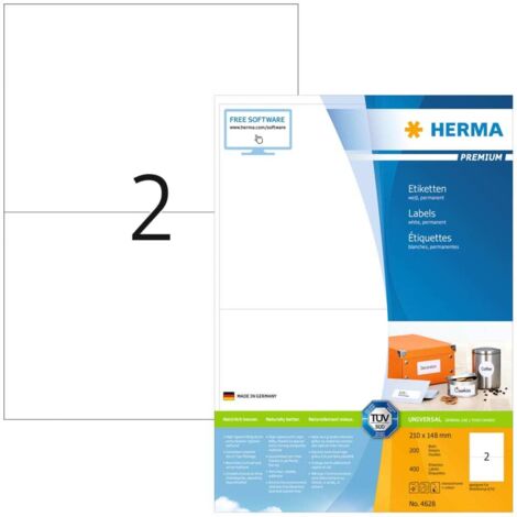 herma 4628 Étiquettes adhésives blanches 210 x 148 mm (1/3)
