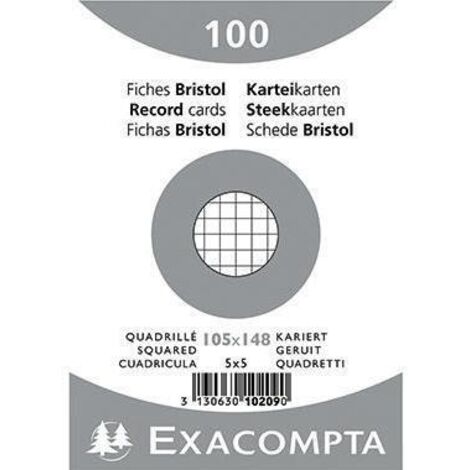 Exacompta Karteikarte 10209E DIN A6 kariert weiß 100 St./Pack. (1/3)