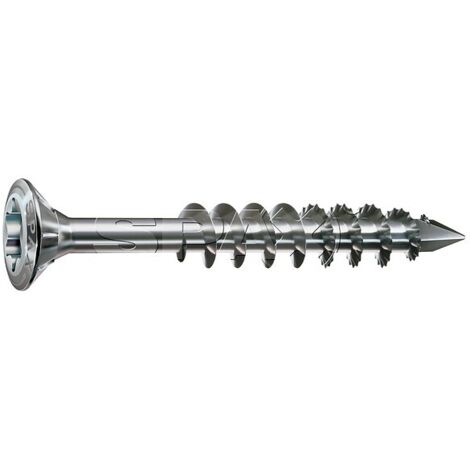 Vis à bois autoperceuse inox A2 tête fraisée bombée crantée torx 4,5X80 boîte de 100 pièces - SPAX