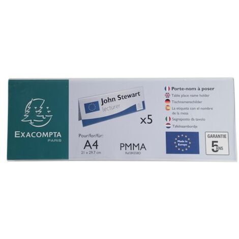 Exacompta Tischnamensschild 84358D PMMA 300x105mm 5St. (1/4)