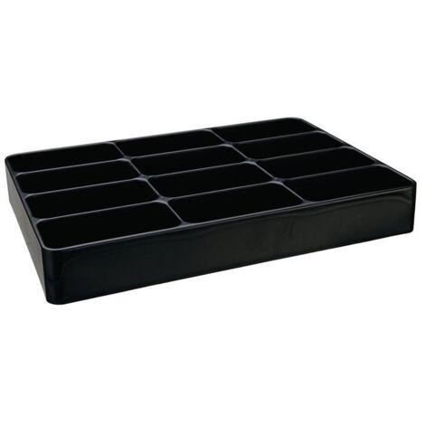Insert LOGS 133 – Bac de rangement en plastique – 12 compartiments – H48 x L338 x P238 mm – Lot de 6 pièces