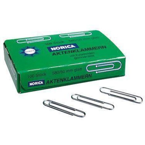 NORICA Büroklammer 2260 50mm glatt verzinkt 100 St./Pack. (1/2)