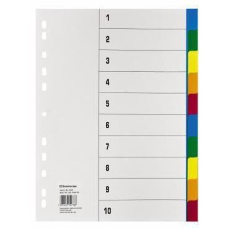 Soennecken Register 1531 DIN A4 blanko volle Höhe 10tlg. PP farbig (1/2)