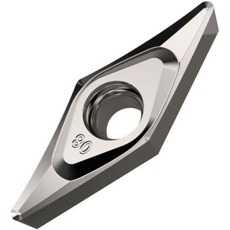 Drehwendeschneidplatte ISO VCGT 160404E-SF3:H07 Bohrungs-D. 4,4mm Farbe Silber (1/2)