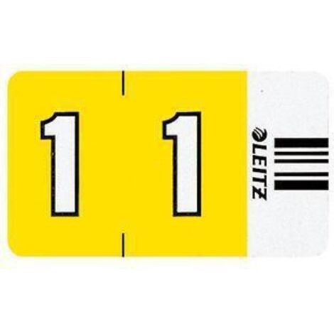Leitz Ziffernsignal 1 Orgacolor 66010000 23x30mm ge 100 St./Pack. (1/2)