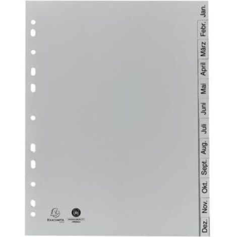 Exacompta Register 1812B DIN 4A 12tlg Jan-Dez PP grau (1/2)