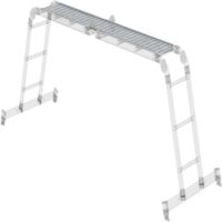 Günzburger Steigtechnik Revêtement en tôle striée aluminium adapté à l'échelle polyvalente 4nombre de barreaux avec traverse nivello - 030304