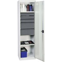 Stumpf Armoire à outils et matériaux Série 3000 gris clair + 3 tiroirs 100 mm + 2 tiroirs 200 mm + 2 étagères extractibles - 3005607