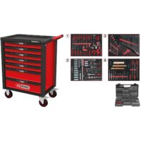 Nom du produit: KS TOOLS Racingline noir/rouge Servante d'atelier avec 7 tiroirs et 515 outils premium - 826.7515