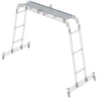 Günzburger Steigtechnik Revêtement en tôle striée aluminium adapté à l'échelle polyvalente 4nombre de barreaux avec traverse nivello - 030303