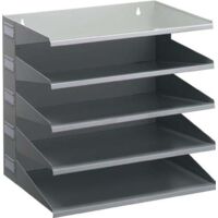 Poste de tri 5 Godets H330xl360xP250mm tôle en acier gris clair, RAL 7035