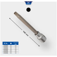 BRILLIANT TOOLS 1/2" Douille à embout cannelé 140 mm de long M5 - BT022950
