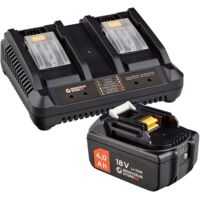 WS24 Kit de démarrage de batterie 18 V / 1x batterie 4,0 Ah + double chargeur rapide