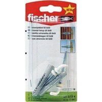 Fischer 2x Cheville universelle UX 8x50 RH avec crochet à visser, revêtement nylon - 94296