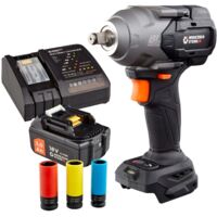 WS24 Visseuse à chocs sans fil WDS 18V 1/2" 950 NM / 1x batterie 5,0 Ah + chargeur rapide avec douilles