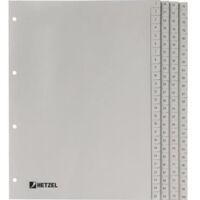 Hetzel Register 721311 DIN A4 1-100 100-teilig PP grau
