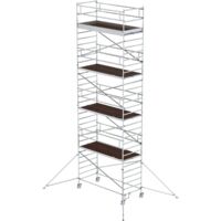 Günzburger Steigtechnik Echafaudage roulant 1,35 x 3 m avec stabilisateur & double plate-forme Hauteur de plate-forme 8,35 m - 169836
