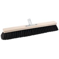Balai de hall en crin de cheval L.500mm avec manche en métal et support en bois plat