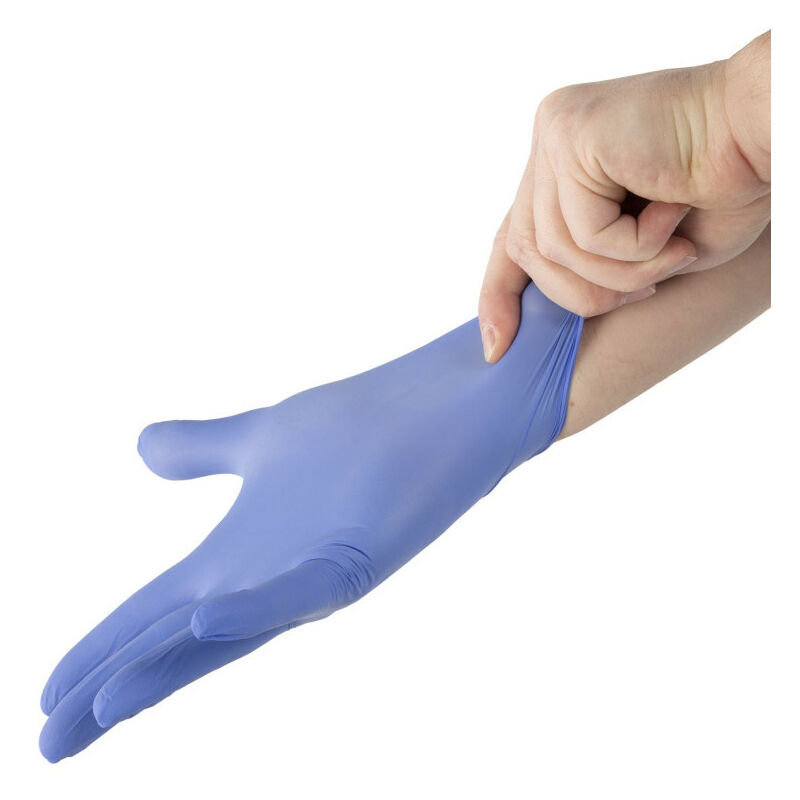 100 Pièces Gants Jetables En Nitrile Bleu, Durables Pour Le