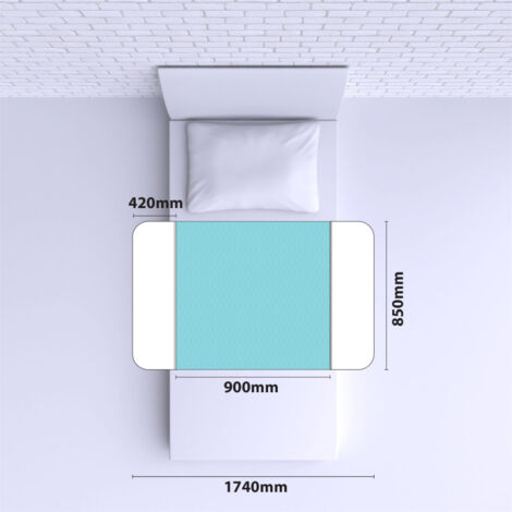 Alèse lavable absorbante avec rabat 90 x 170cm - Blanc / Vert