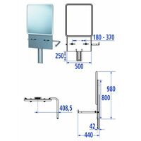Support lavabo PMR à hauteur réglable manuelle