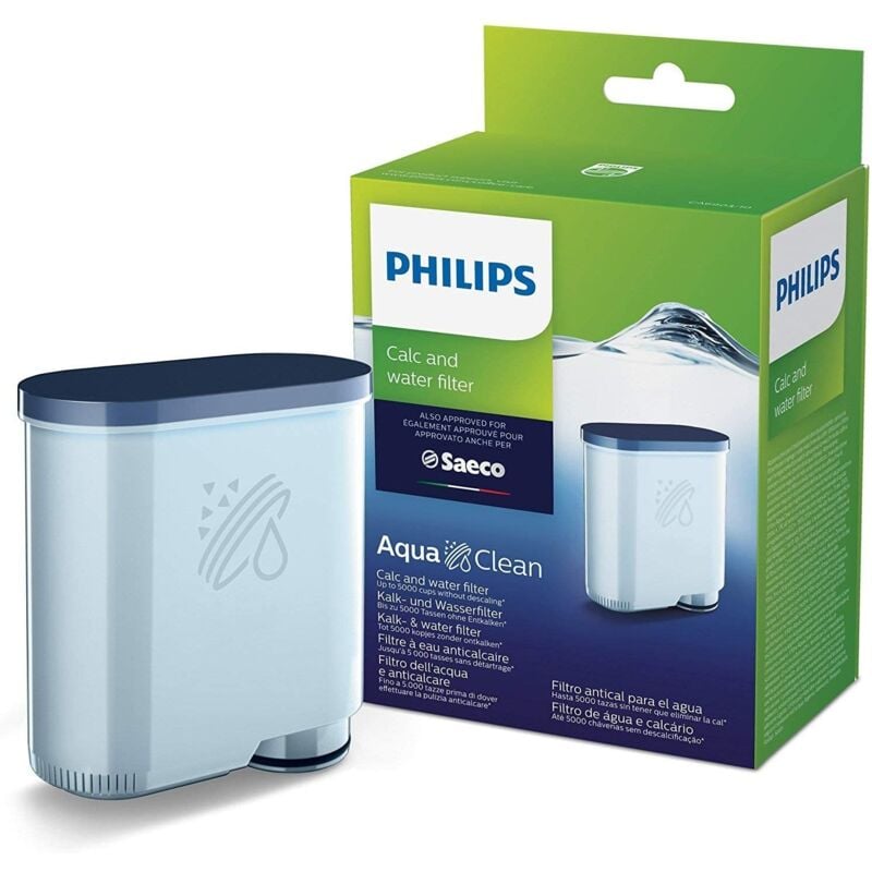 Filtre à eau anti-calcaire AquaClean (8,5 x 4,3 x 0,9 cm) pour machine à café Saeco - Philips