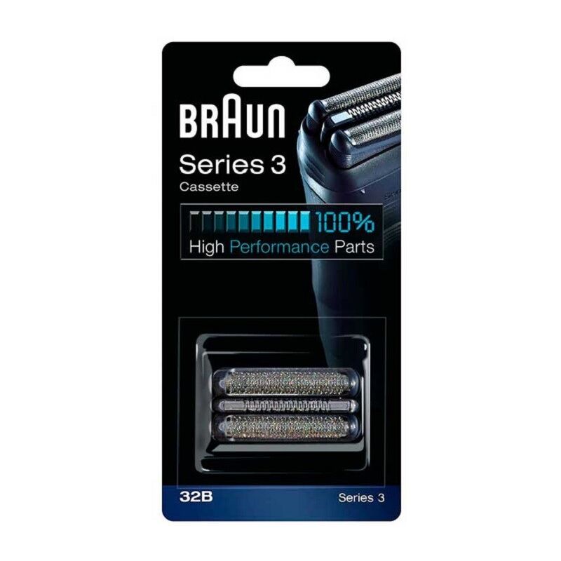 Tête De Rasoir De Rechange BRAUN 32S - Coupeur Argenté - Neuf Sous Blister D'origine