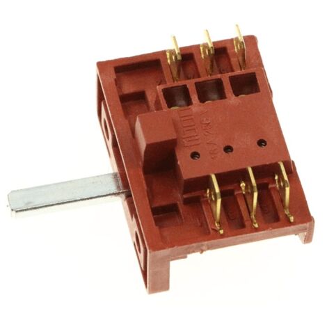 Commutateur rotatif pour four – Tension 250V, courant 16A, branchement AMP Faston 6,3mm – Compatible modèles FAR et autres – 236C65