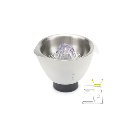 Presse-agrumes Kenwood AT312 Pour Robots Chef, Classic, Elite - Bol 600 Ml Gradué, Inox, Compatible Multi-modèles