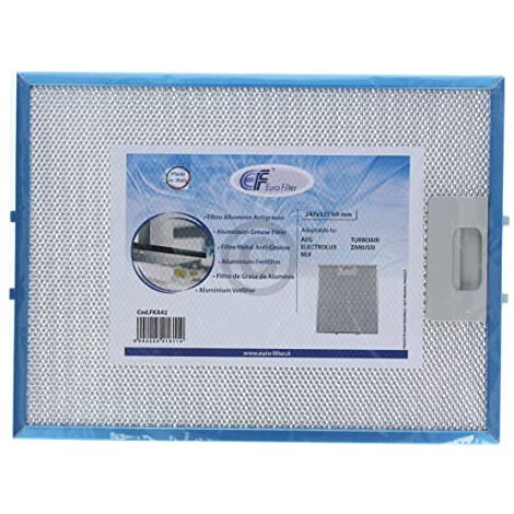 Filtre à graisse compatible avec ZANUSSI 5029300900-2 - Filtre métallique 327 x 247 mm pour hotte aspirante.