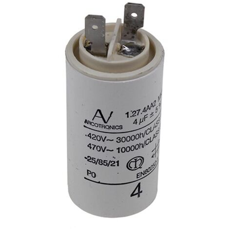 Whirlpool – Condensateur 4µF pour hotte – Remplacement pièce 481212028054 – Performance optimale pour modèles compatibles – Économie d'énergie