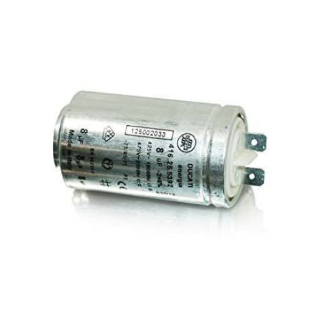 Condensateur 8MF 450V (280345-59199) (1250020334) Sèche-linge FAURE, ARTHUR MARTIN ELECTROLUX, ELECTROLUX, AEG, ZANUSSI, PROLINE (1/2)