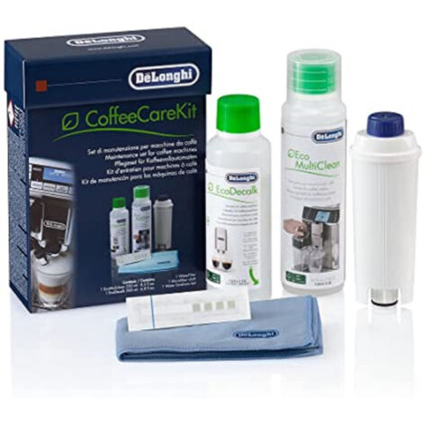 Kit d'entretien pour machine à café superautomatique – 1 filtre à eau, 200 ml détartrant, 250 ml nettoyant – Compatible avec modèles Delonghi (1/10)
