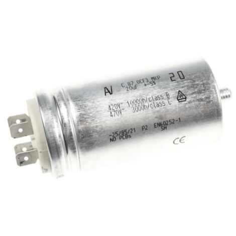 Condensateur 20μF pour sèche-linge – Technologie de démarrage – Longueur 80mm – Compatible BEKO DPU7360X – 2807962400 (1/3)