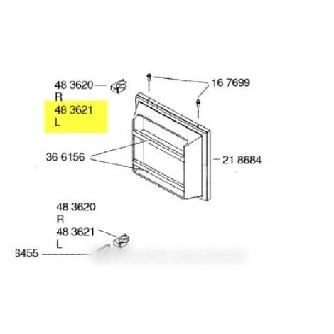Chaniere de porte gauche pour Réfrigérateur, Congélateur GAGGENAU 483621 (1/2)