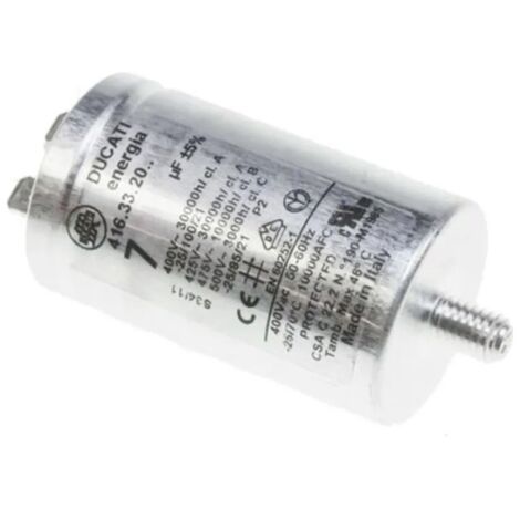 Ariston Group – Condensateur 7µF pour sèche-linge – Capacité 7µF – Tension 250V – Durabilité accrue pour performance optimale - C00199432