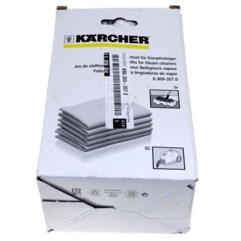 Kärcher – Lot de 5 lingettes pour nettoyeur vapeur – Compatible modèles SC800 et SC1020 – Nettoyage en profondeur – Pour surfaces délicates (1/2)
